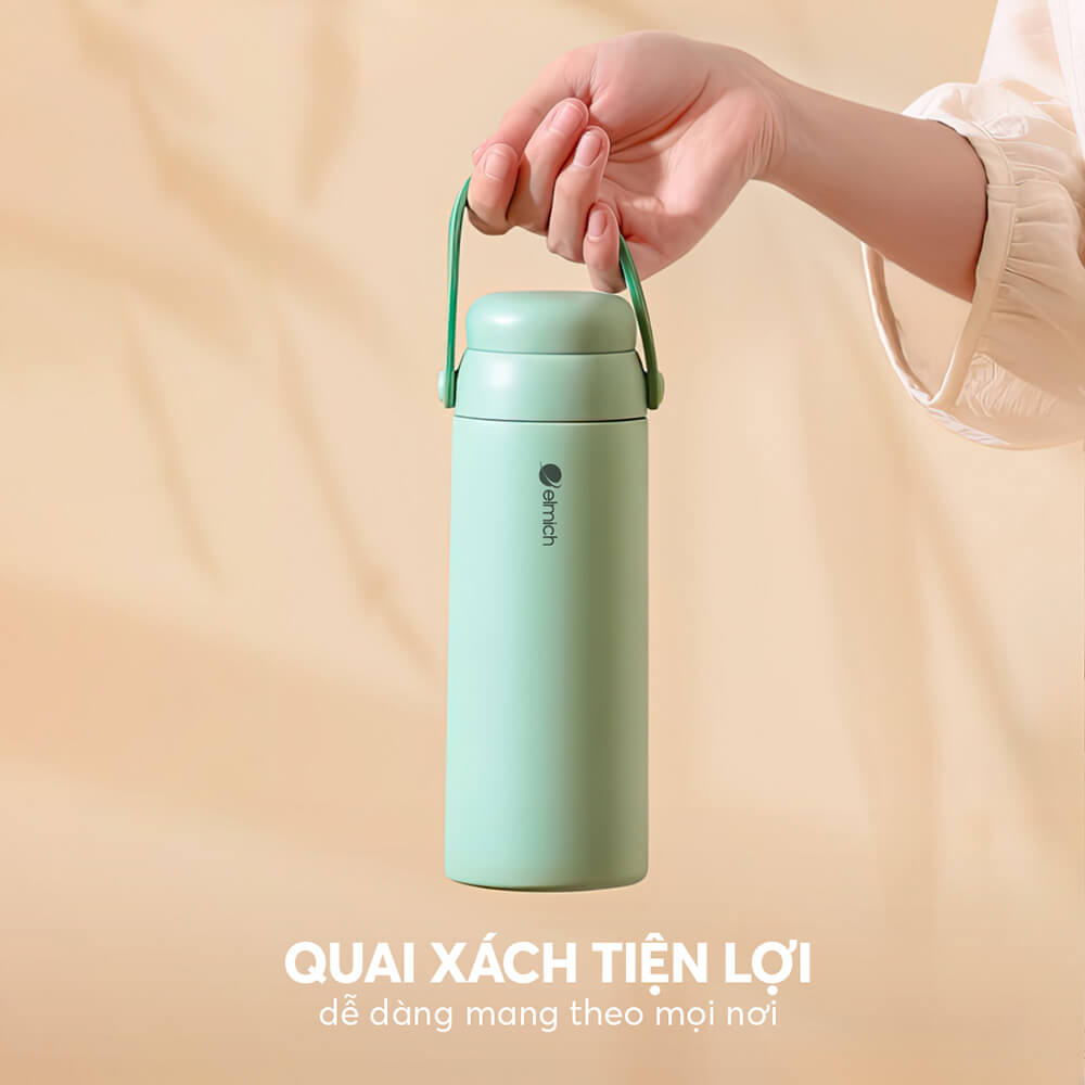 Bình Giữ Nhiệt Inox 316 Elmich EL8330 500ml, Hàng Chính Hãng, Có Lưới Lọc Trà, Cấu Tạo 2 Nắp-JoyMall