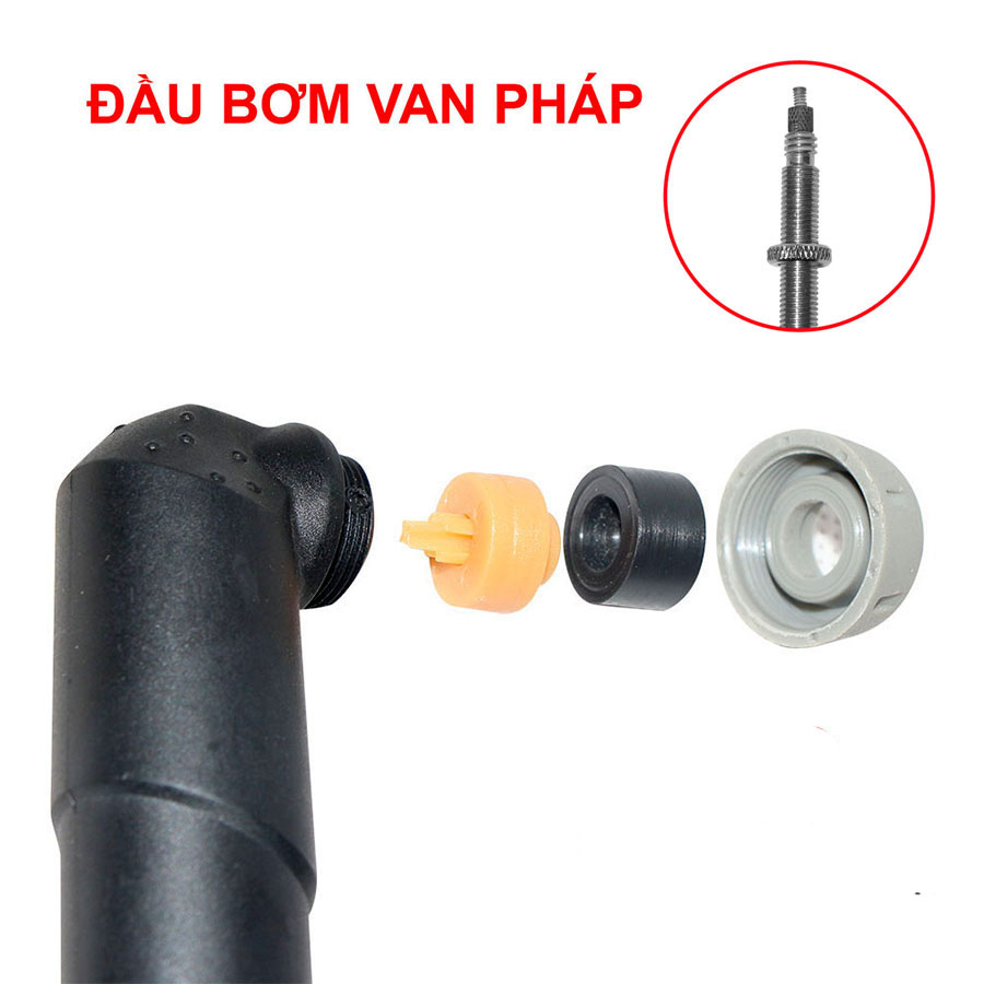 Bơm xe đạp mini GP-45 Áp suất 100PSI/8kg - GIYO