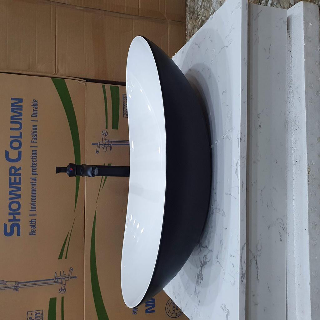 Lavabo Chậu Rửa Mặt Đặt Bàn Hình Thoi Thiết Kế Hiện Đại Men Nano Trắng Sáng