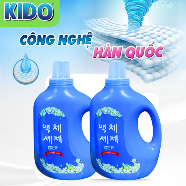 Nước Giặt KIDO blue 2lít Xanh  Công nghệ Hàn Quốc Hương Thơm dễ chịu