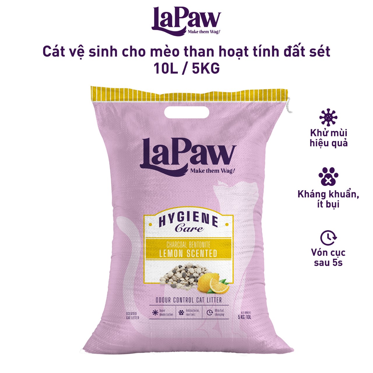 CÁT VỆ SINH LAPAW CHO MÈO TÚI 10L - BAO BÌ MỚI
