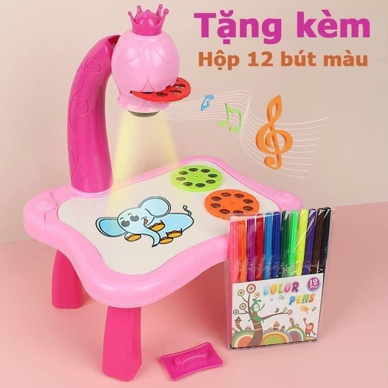 Bàn Vẽ Thông Minh Cho Bé - Bàn Vẽ Có Đèn Chiếu Máy Chiếu Vẽ Tranh  3D Có Nhạc