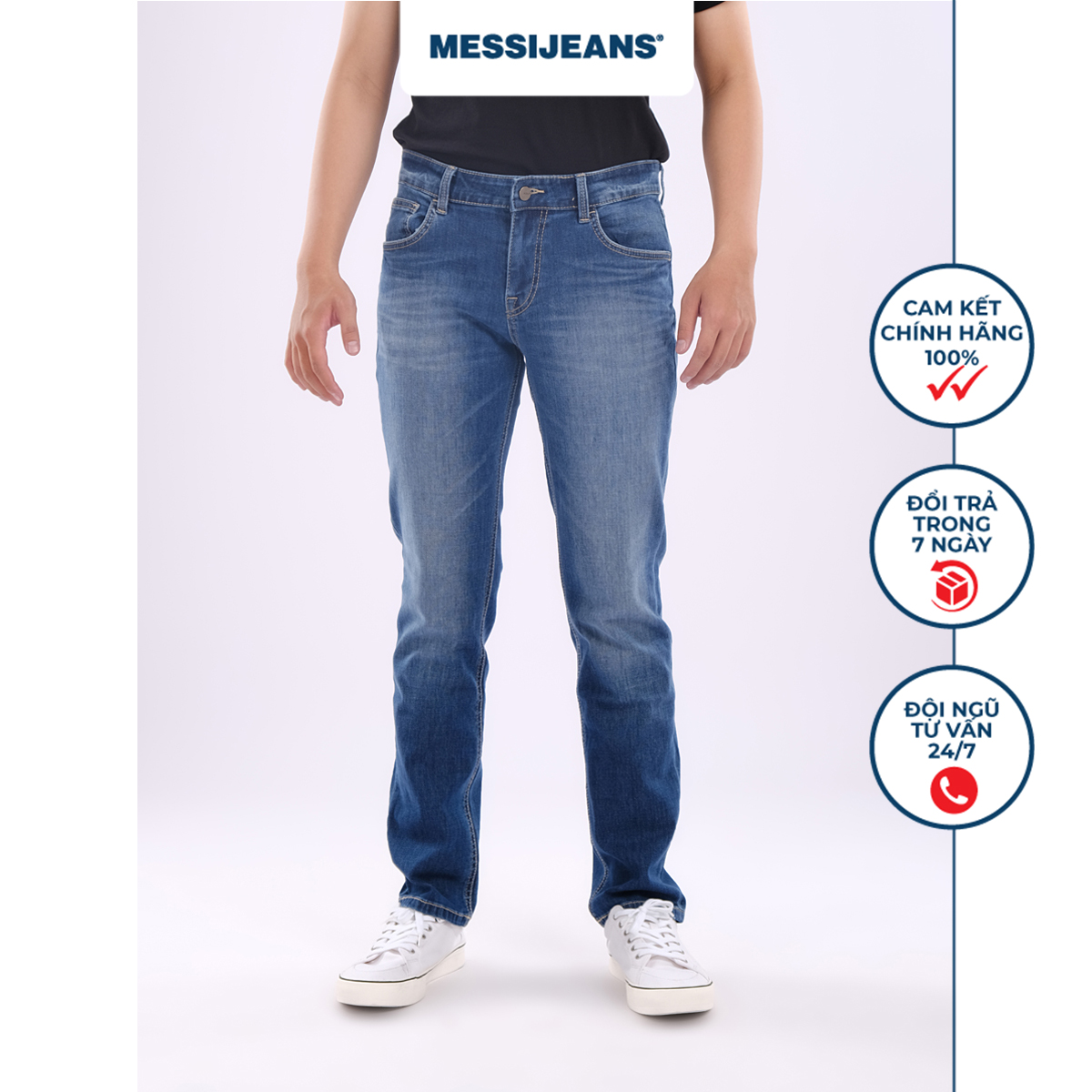 Quần nam dài jeans ống suông MJB0186
