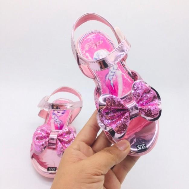 Sandal cao gót elsa đính kim tuyến vô cùng dễ thương cho bé gái