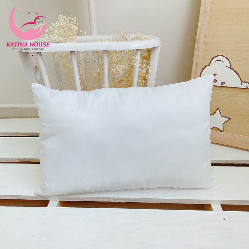 Gối nằm trẻ em tencel 30x45cm ruột gòn lông vũ mềm mượt rất mát, siêu êm, thấm hút tốt