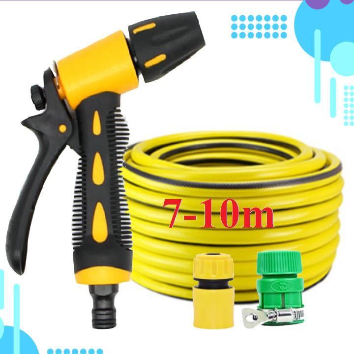 Bộ dây vòi xịt nước rửa xe, tưới cây . tăng áp 3 lần, loại 7m, 10m 206319 cút sập, nối PE