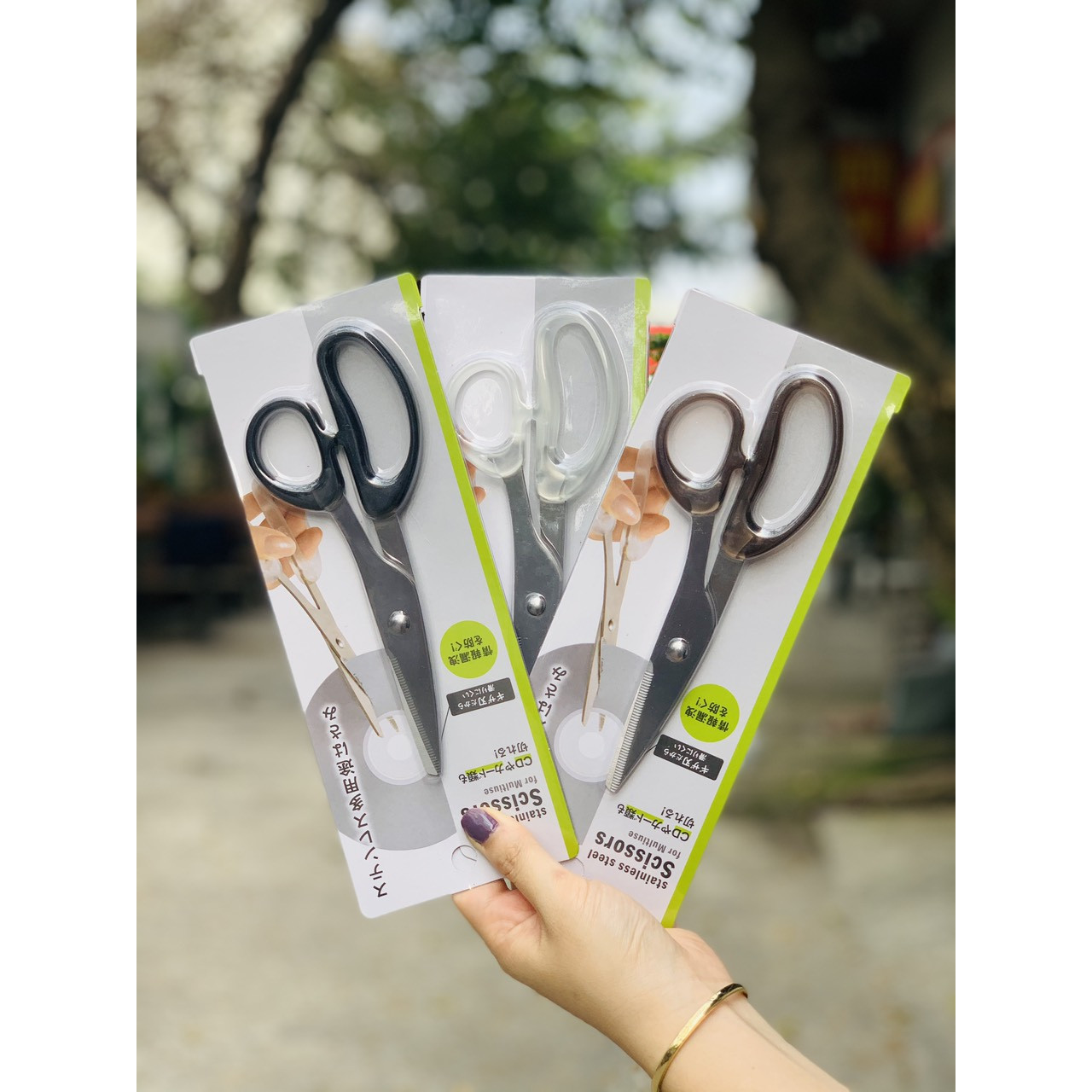 Combo 03 Kéo văn phòng Echo Metal 180mm hàng nội địa Nhật Bản