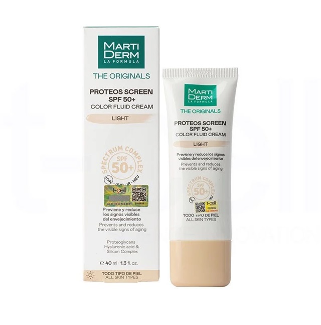 Kem Chống Nắng MartiDerm Light Làm Đều Màu Da - MartiDerm Proteos Screen SPF50+ Color Fluid Cream (Light) (40ml)