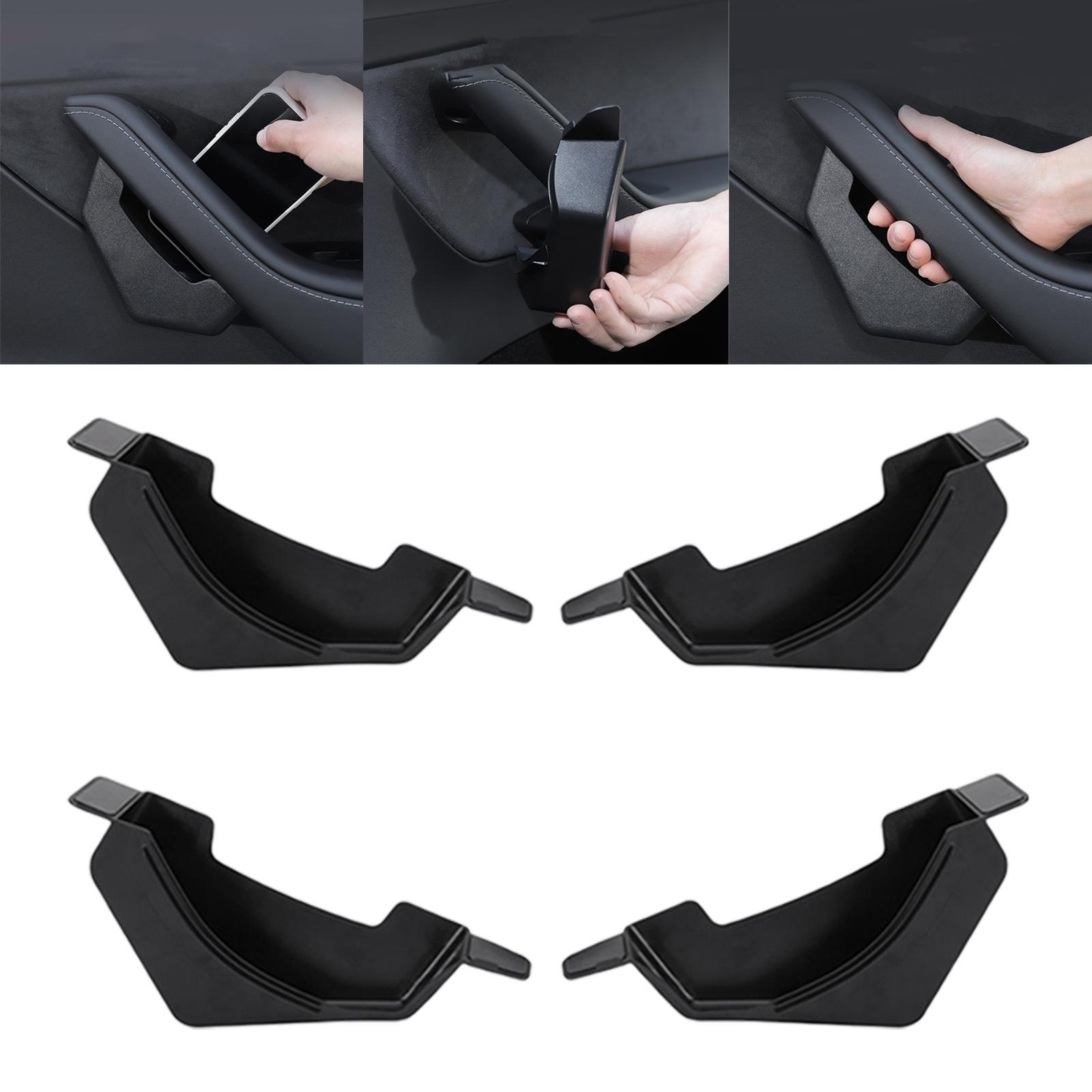 4x Door Handle Storage Box ABS Front Rear Interior Accessories Organizer Organizer Interior for Tesla Model 3 Phone Container
