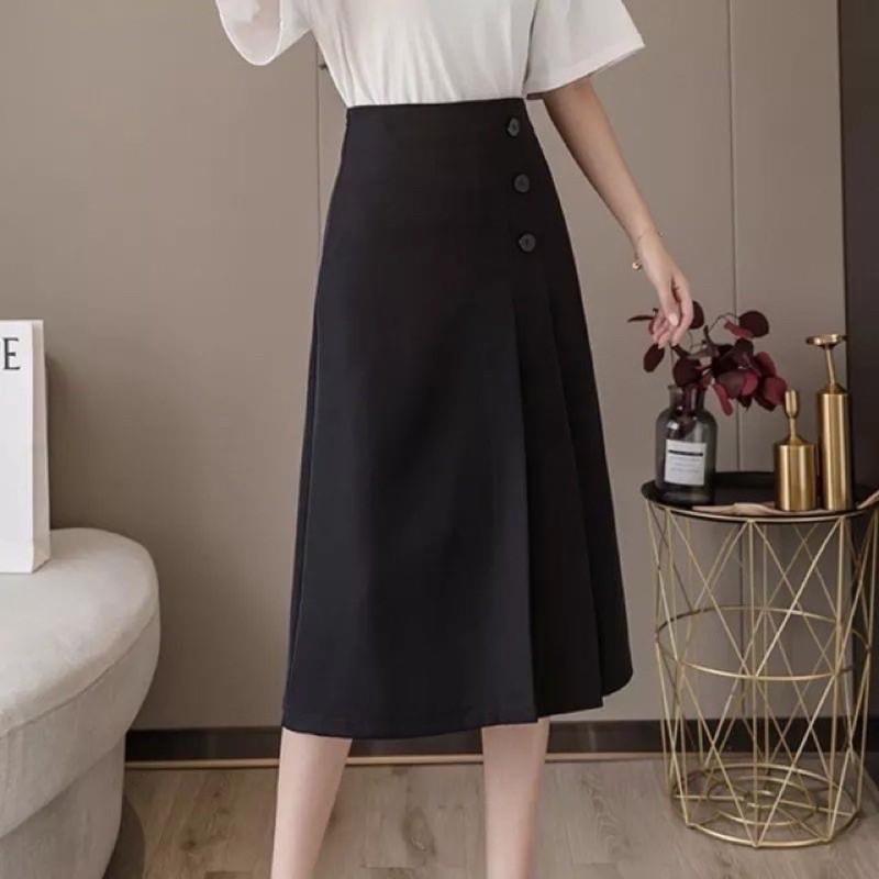 Chân váy midi xẻ tà siêu hot