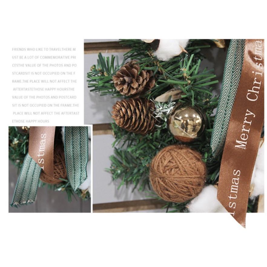 Hoa Trang Trí Noel treo tường đẹp mắt CHRISTMAS COTTON WREATH DOOR