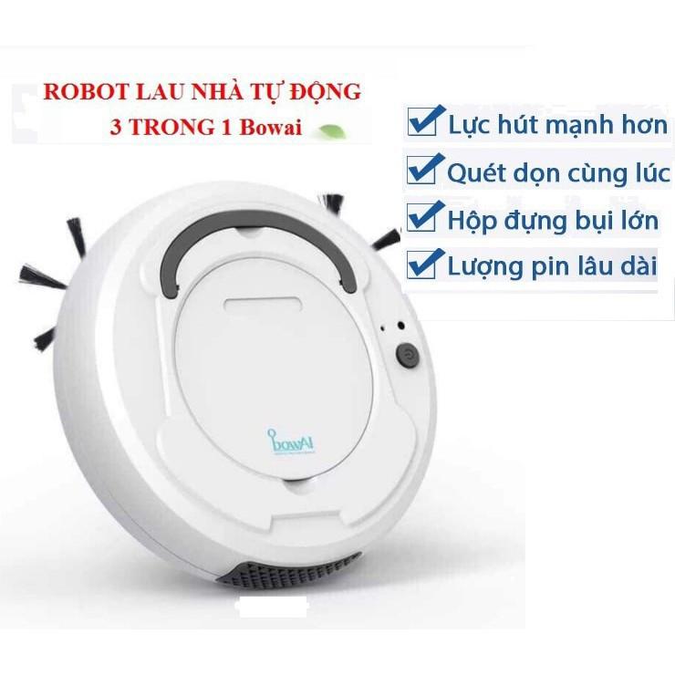 Robot tự động hút bụi / Máy hút bụi lau nhà Bowai Công Nghệ AI Cao Cấp Tự động hút bụi, lau nhà