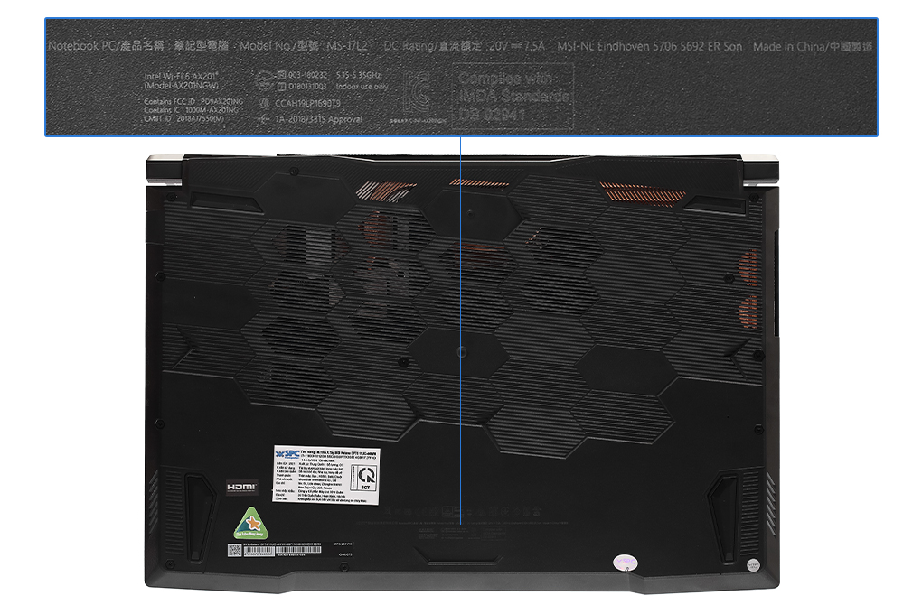 MSI Katana GF76 11UC i7 11800H/8GB/512GB/4GB RTX3050/17.3&quot;F/144Hz/Balo/Chuột/Win10/(441VN)/Đen - Hàng chính hãng