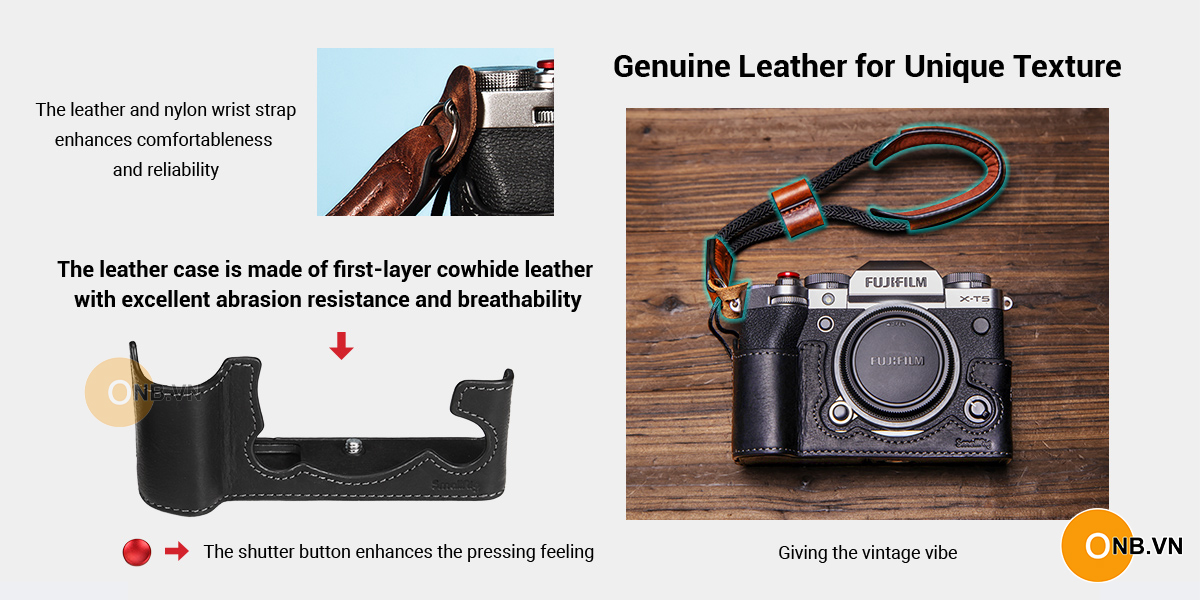 SmallRig Half Case Wrist Strap Kit for Fuji-film X-T5 3927