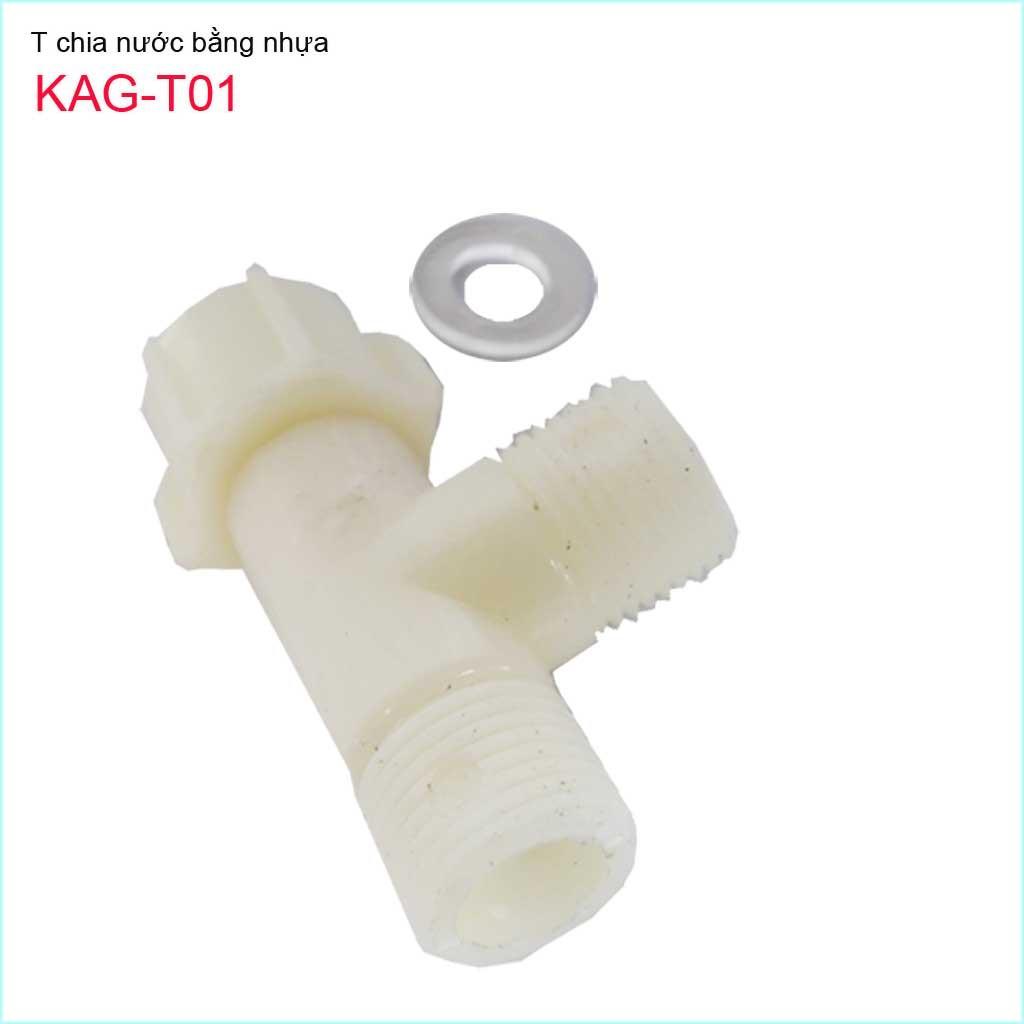 T chia nước bồn cầu, T nhựa 100% KAG-T01 không gỉ séc