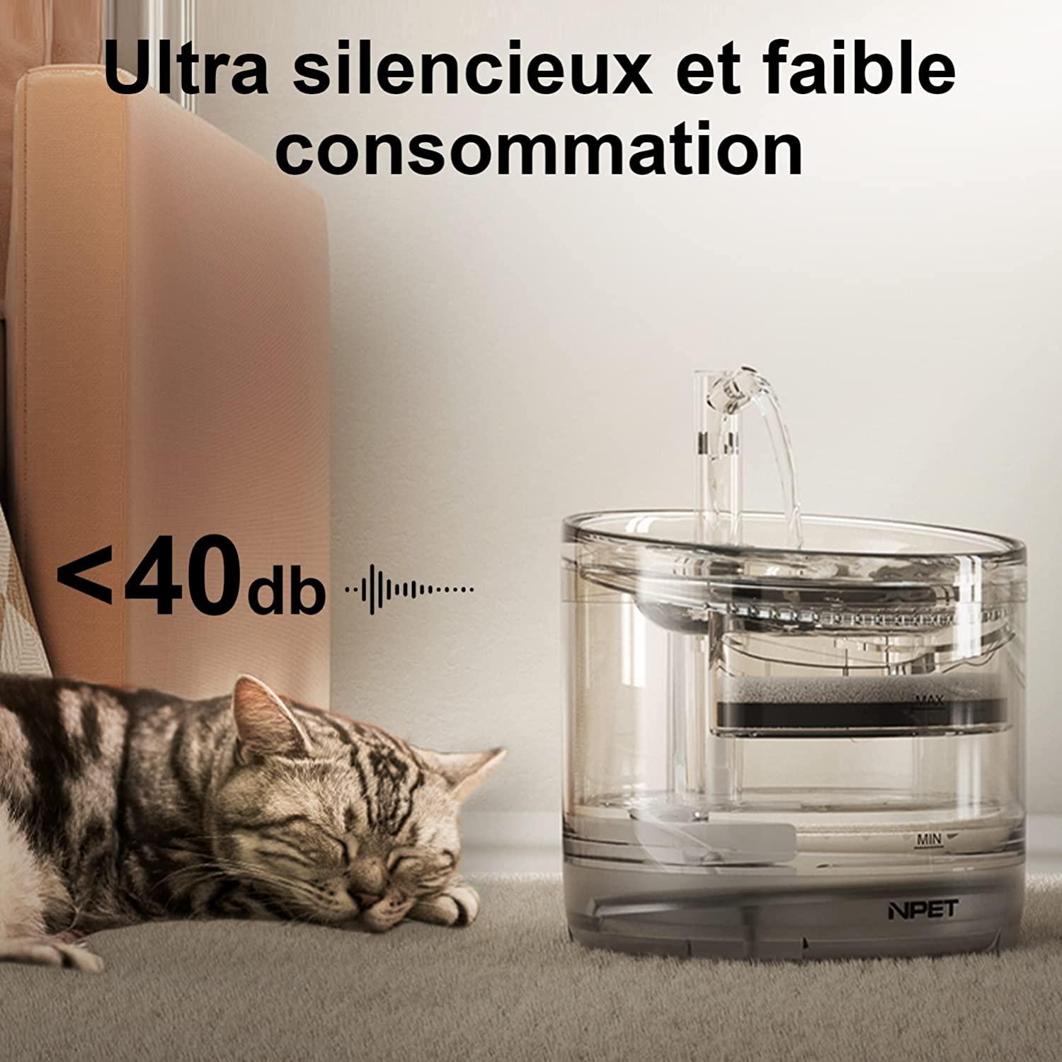 Đài Phun Nước Cho Chó Mèo, Đài Phun Nước Cho Chó Mèo Im Lặng Trong Suốt Với Máy Bơm Siêu Cấp, Bình Nước Có Bộ Lọc Vòi, Đài Phun Nước 1.5L