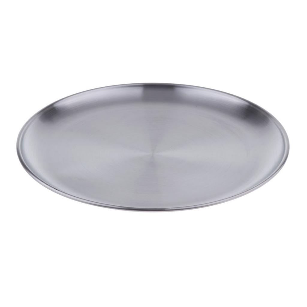 304 Stainless Steel Dinner Plate, Round Plates, 12-inches -