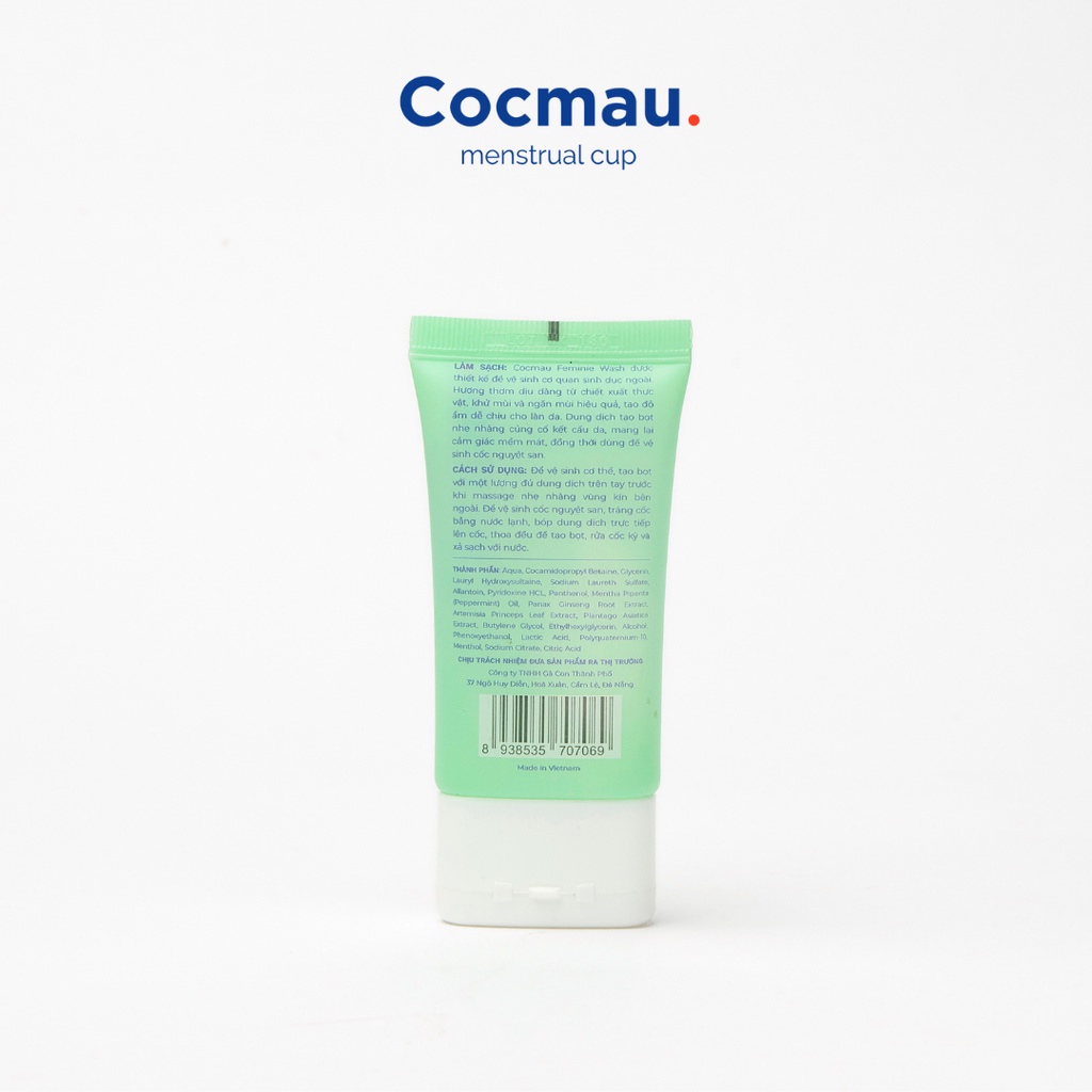 Dung dịch vệ sinh Cocmau Feminine Wash - Làm sạch dịu nhẹ cốc nguyệt san silicone - 50ml - Cân bằng pH