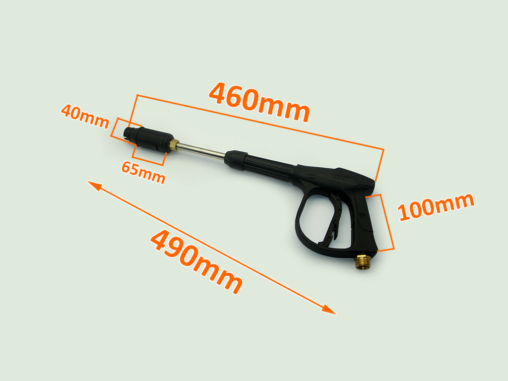 Súng xịt rửa cao áp 3000psi mỏ vịt chỉnh tia dài 46cm ren to M22, có thể tháo khớp nòng thành súng ngắn