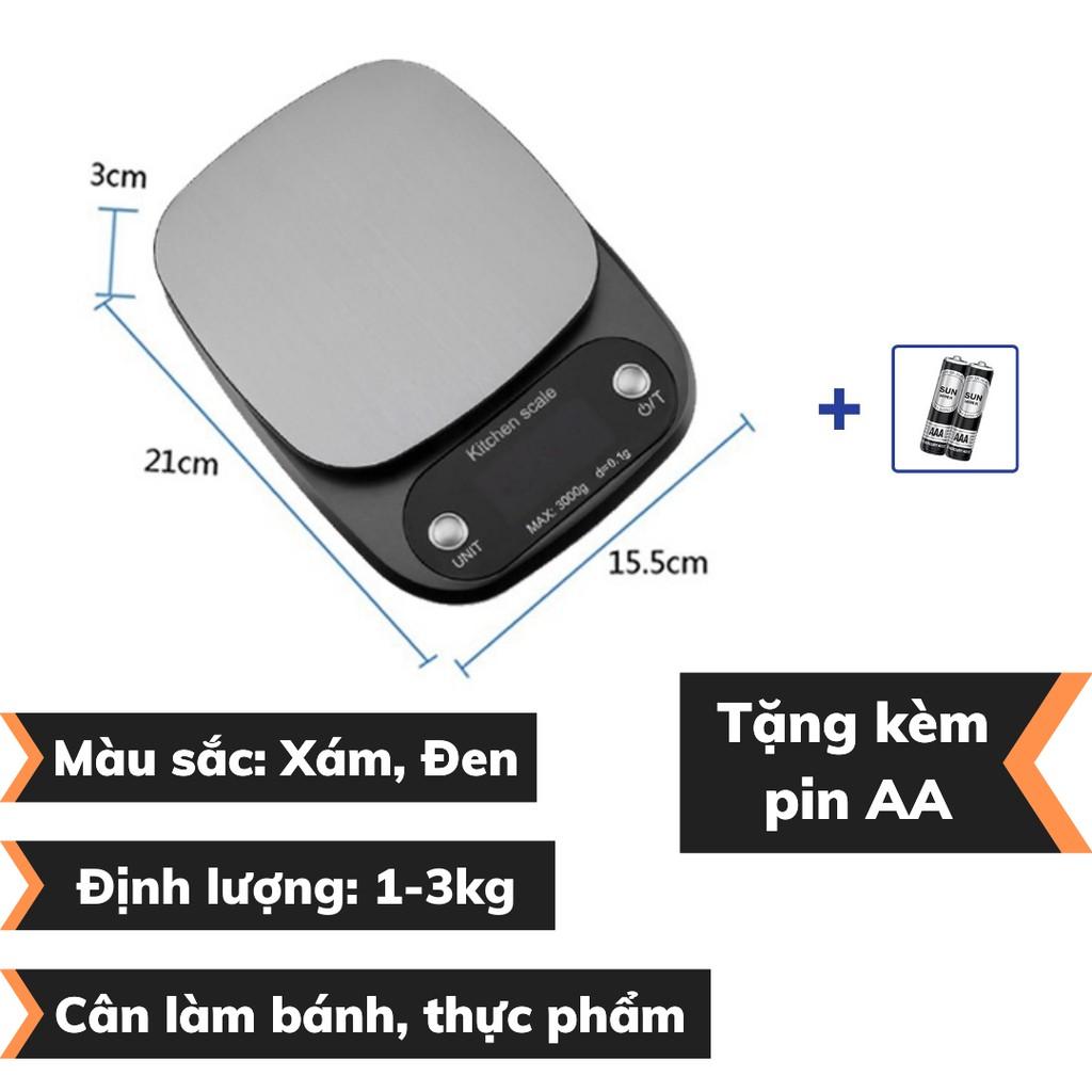 Cân điện tử 5kg làm bánh cân làm bếp định lượng 0.1-5kg B05 - Plus độ chính xác cao cân điện tử kèm 2 viên pin AA