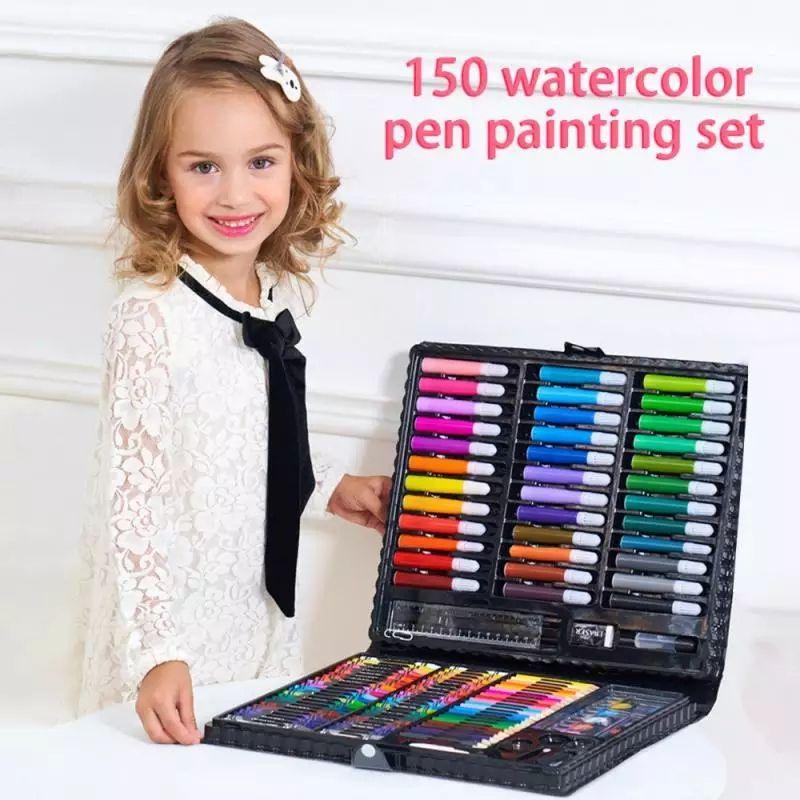 Hộp bút màu 150 chi tiết cho bé loại 1, bộ màu 150 món cho bé tô vẽ thỏa thích