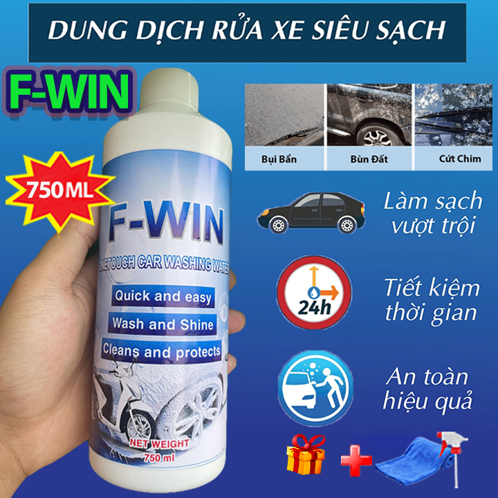 Dung Dịch Rửa Xe F-Win 750ml Rửa Xe 1 Chạm One Touch Clean - Nước Tẩy Rửa Xe Bọt Tuyết Chăm Sóc Xe Máy Ô Tô