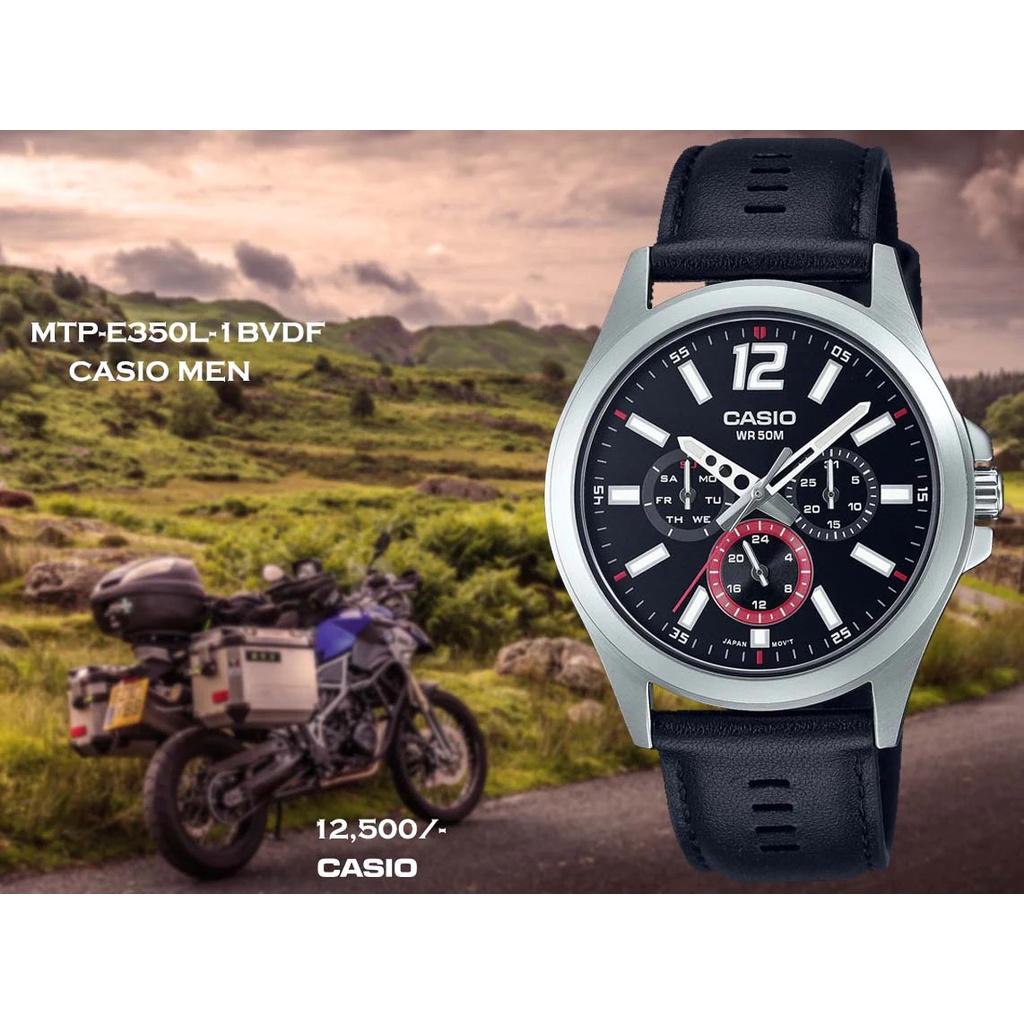 Đồng Hồ Nam Dây Da Casio MTP-E350L-1B | MTP-E350L-1BVDF