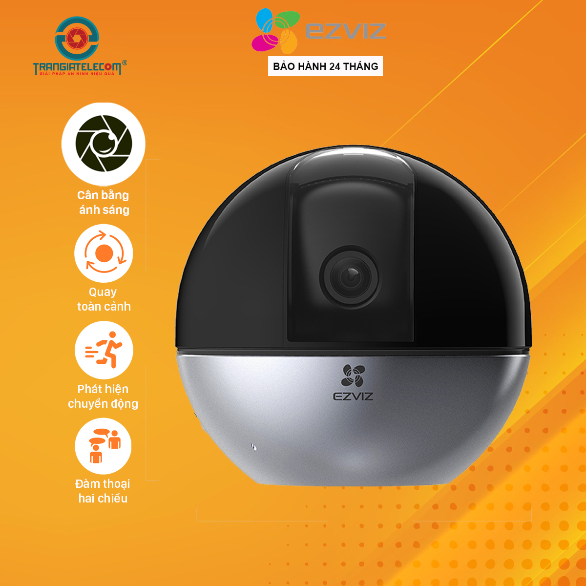 Camera Wifi Ezviz C6W siêu nét 4Mp góc rộng xoay 360 độ - Hàng chính hãng