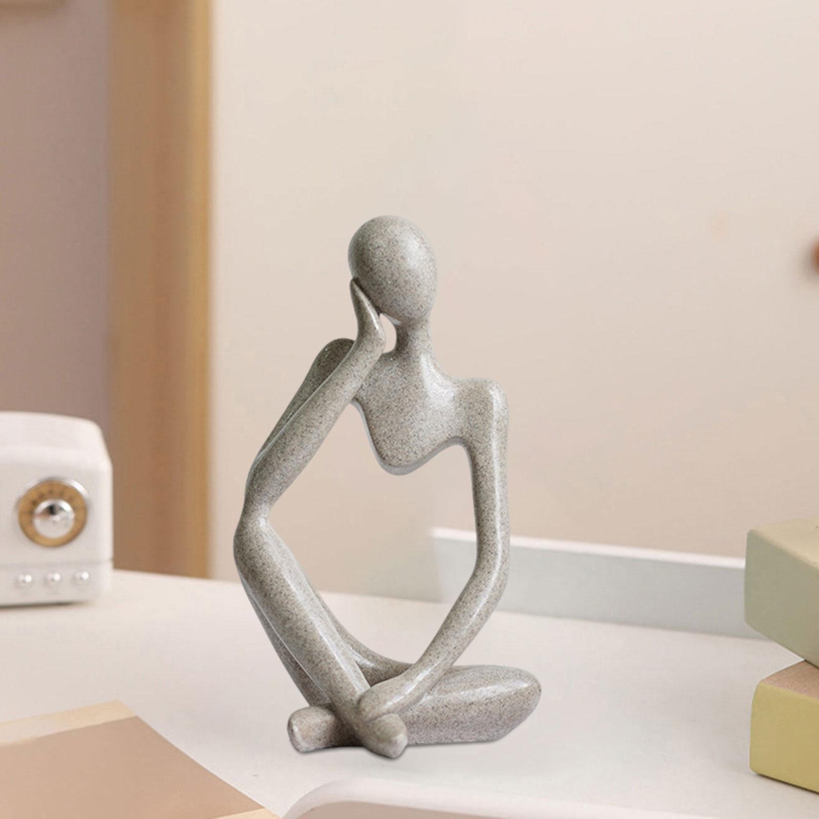 Abstract Thinker Statue Resin Abstract Figurine Nordic Resin Statue Miniature Sculpture Figurines Art for Desktop Shelf Hotel