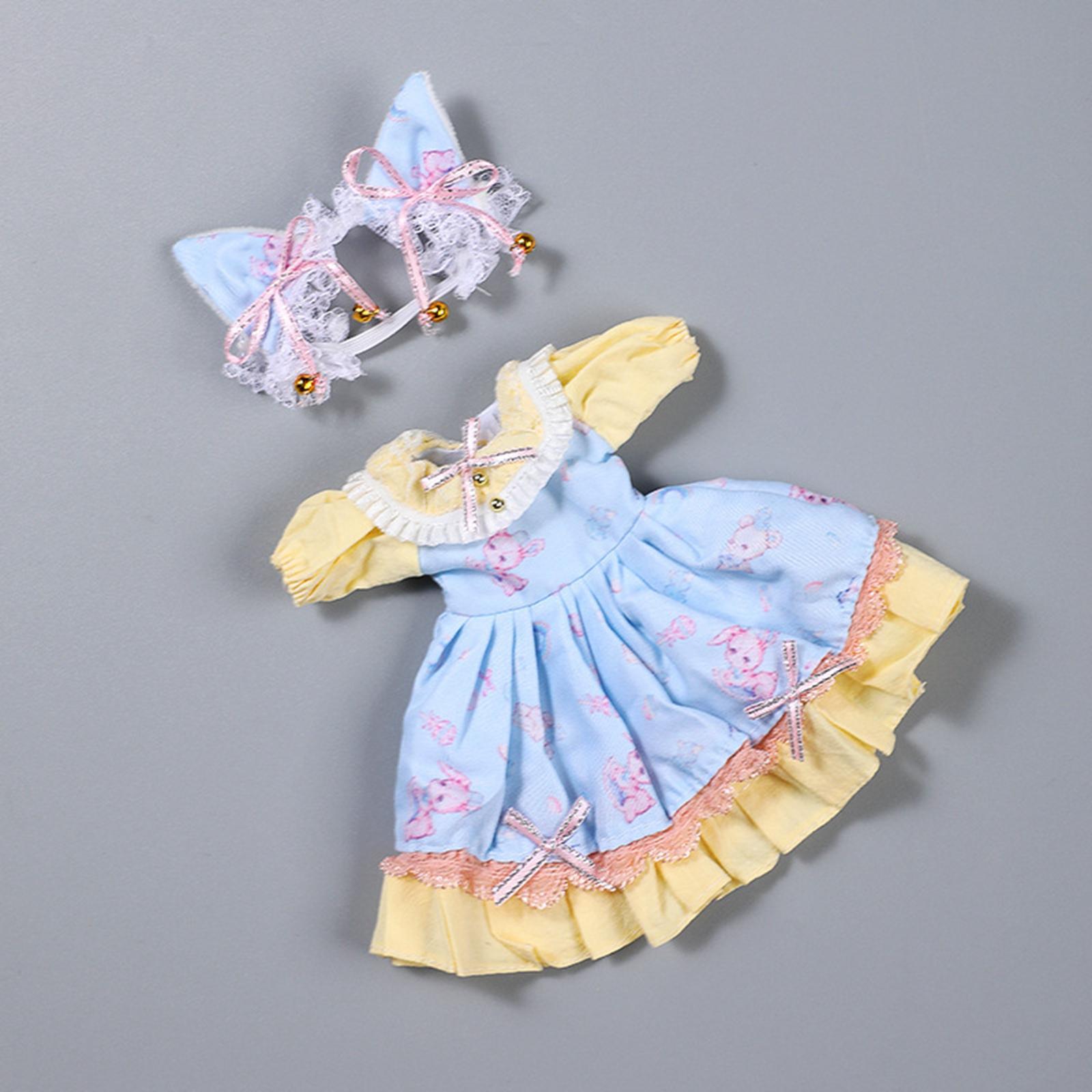 2 Pieces Fashion Doll Clothes Dress Set Handmade Outfits for 12'' inch Dolls