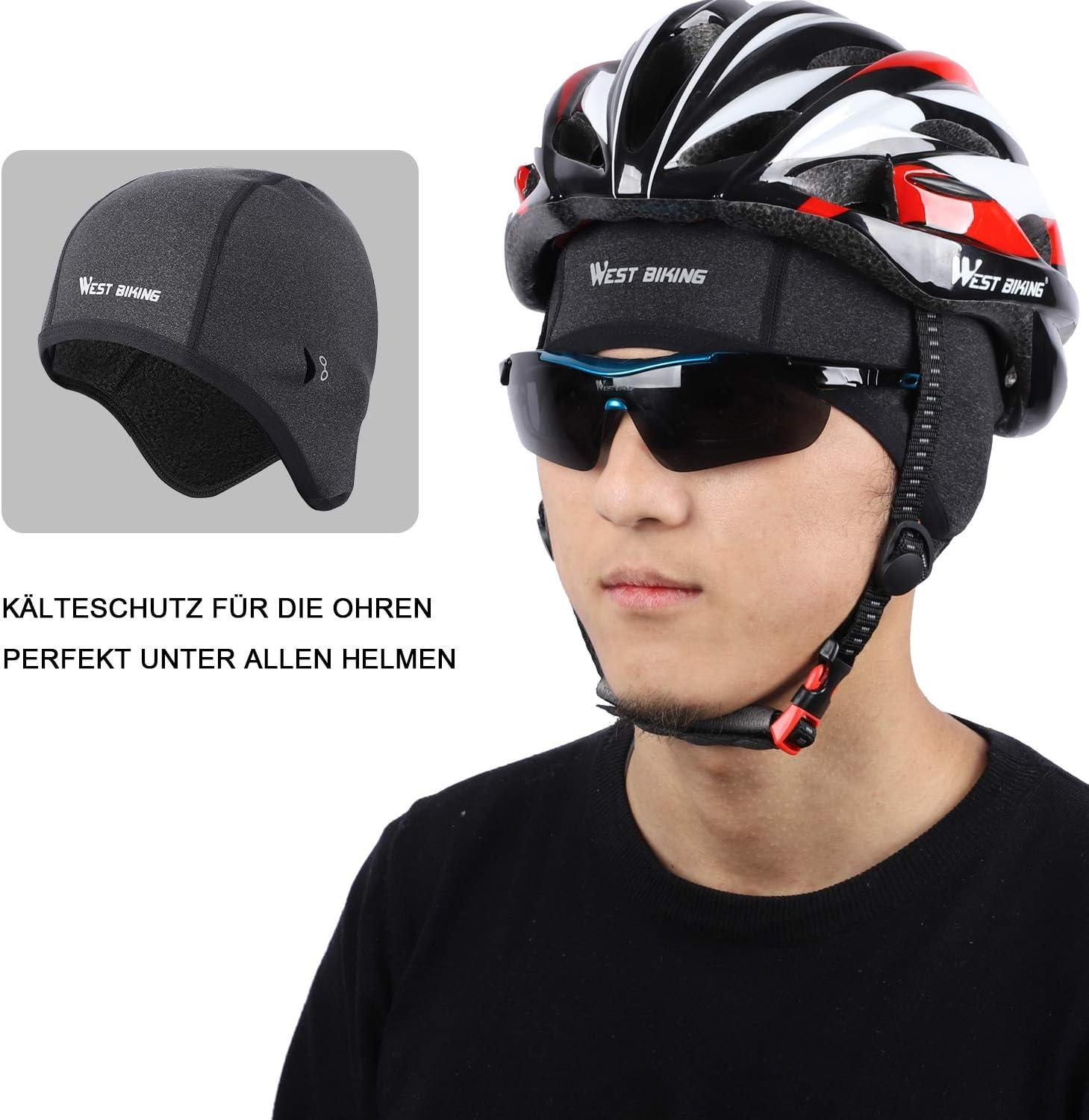 Mũ len đi xe đạp, mũ đi xe đạp dưới mũ bảo hiểm Mũ len chạy bộ cho nam nữ, vừa vặn thoáng khí, mũ len thể thao để đi xe đạp, trượt tuyết, chạy bộ, đi xe máy