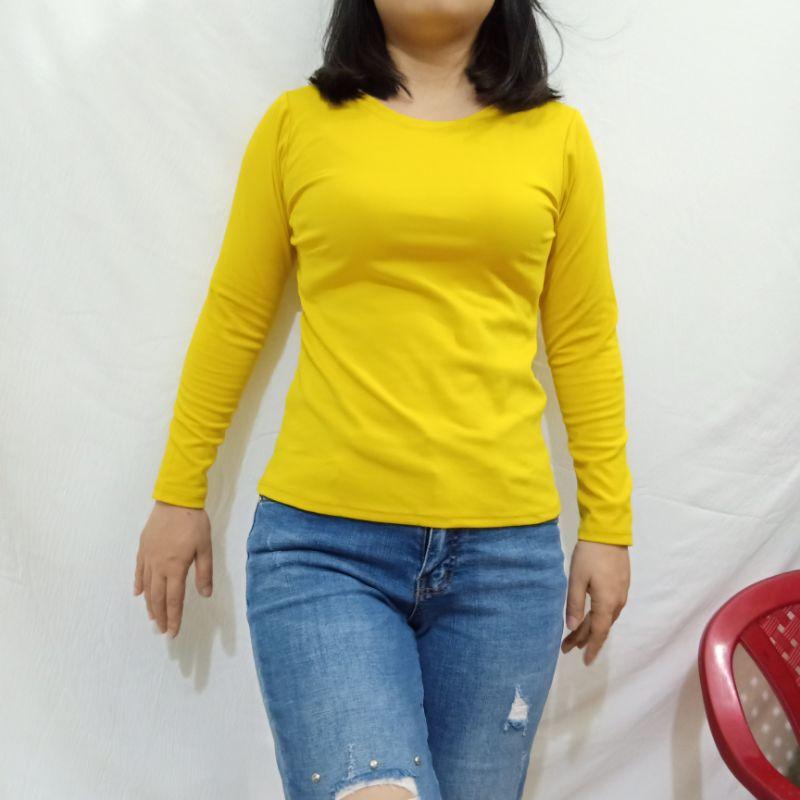 Áo Thun Nữ Trơn Cổ Tròn Ôm Body dài tay ATDCTr Size &lt;63kg