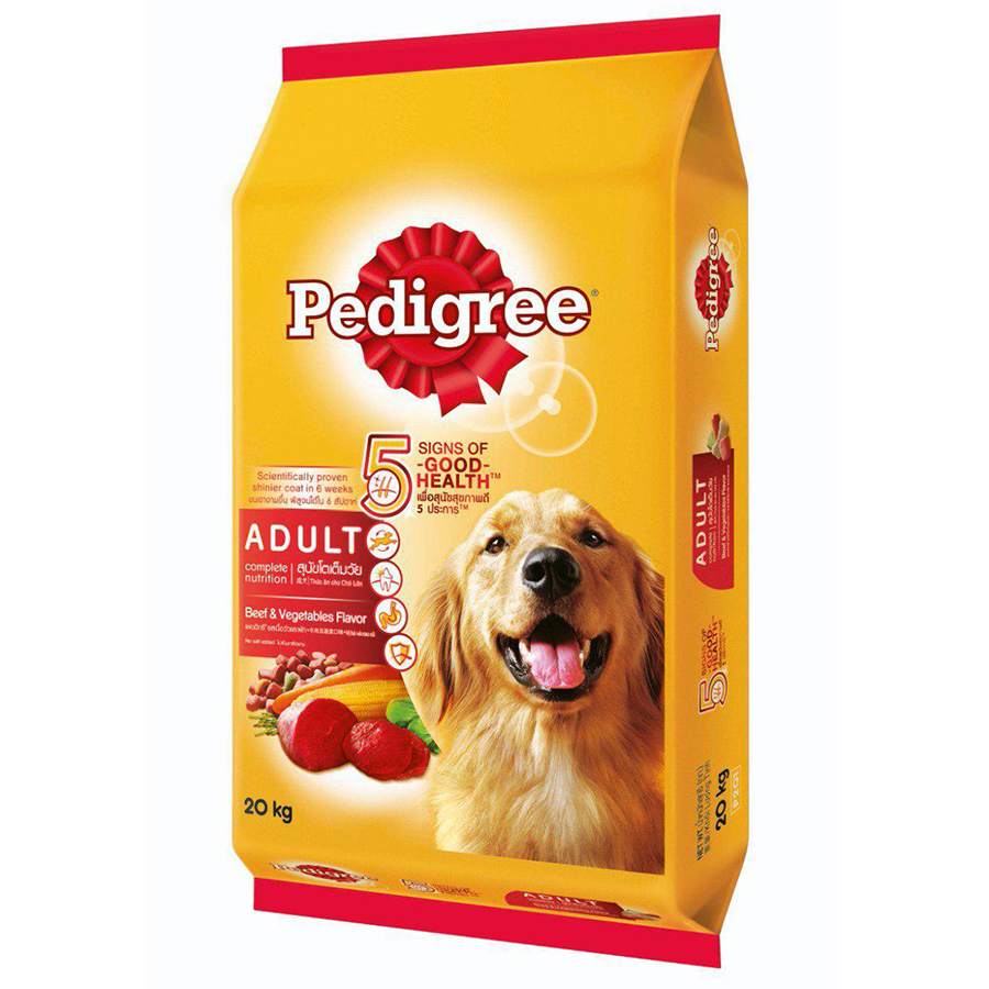 Hình ảnh Đồ Ăn Cho Chó Vị Thịt Bò Và Các Loại Rau Củ Pedigree Dạng Bao (20kg)