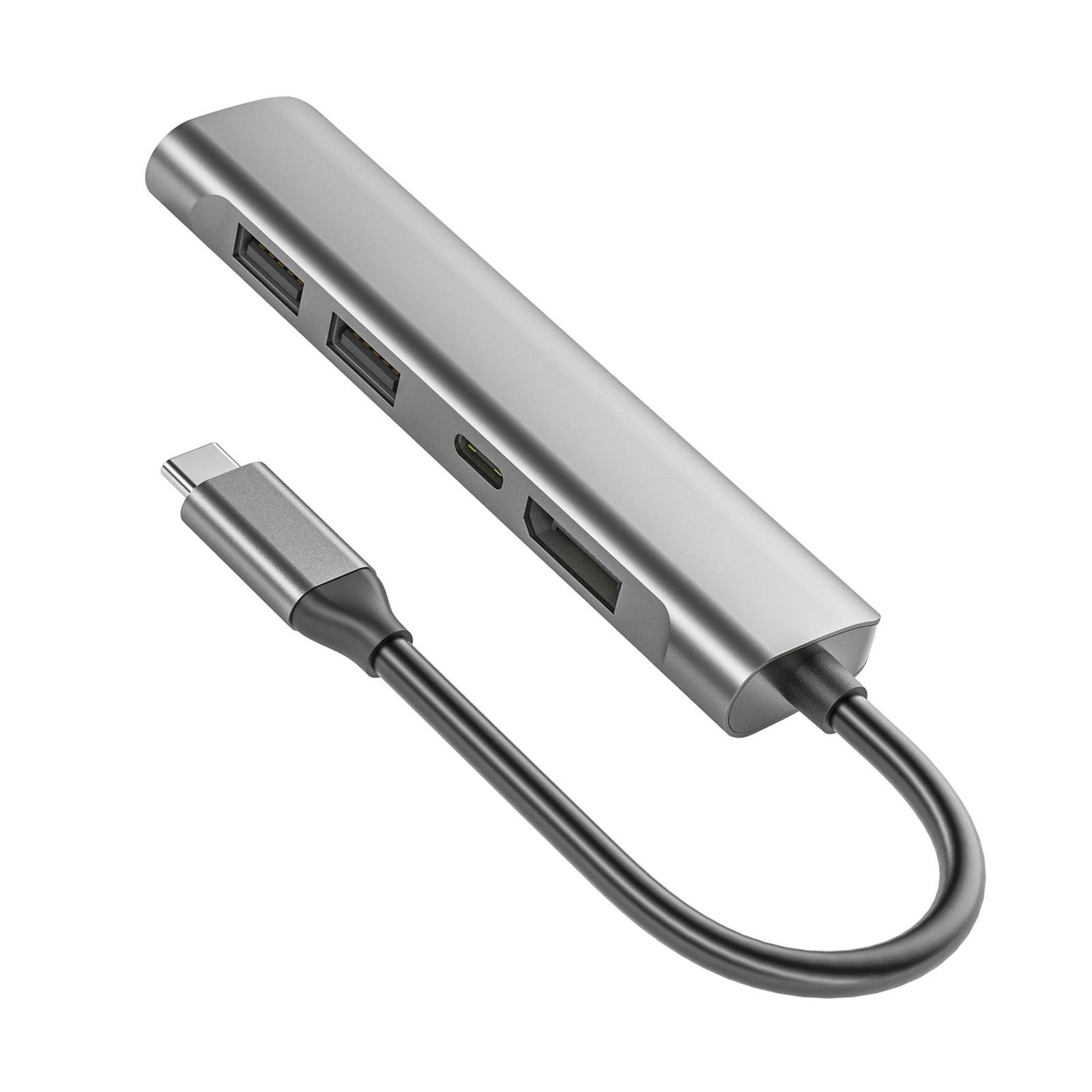 USB C Hub PD 60W Accs USB 2.0 5 in 1 8K/6K/5K/4K 60Hz for Laptop Charging PC