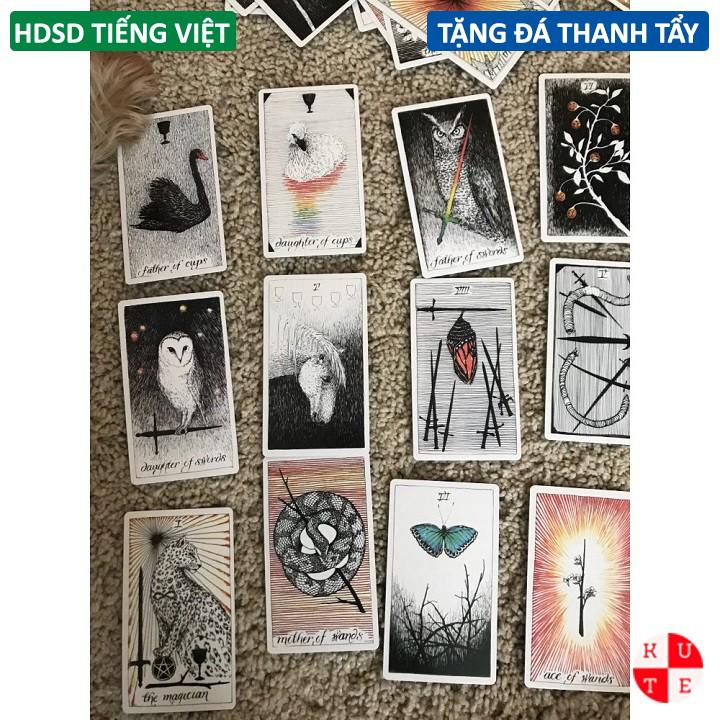 Hình ảnh Bộ Bài Tarot The Wild Unknown 78 Lá Bài Tặng Đá Thanh Tẩy Và Hướng Dẫn Tiếng Việt