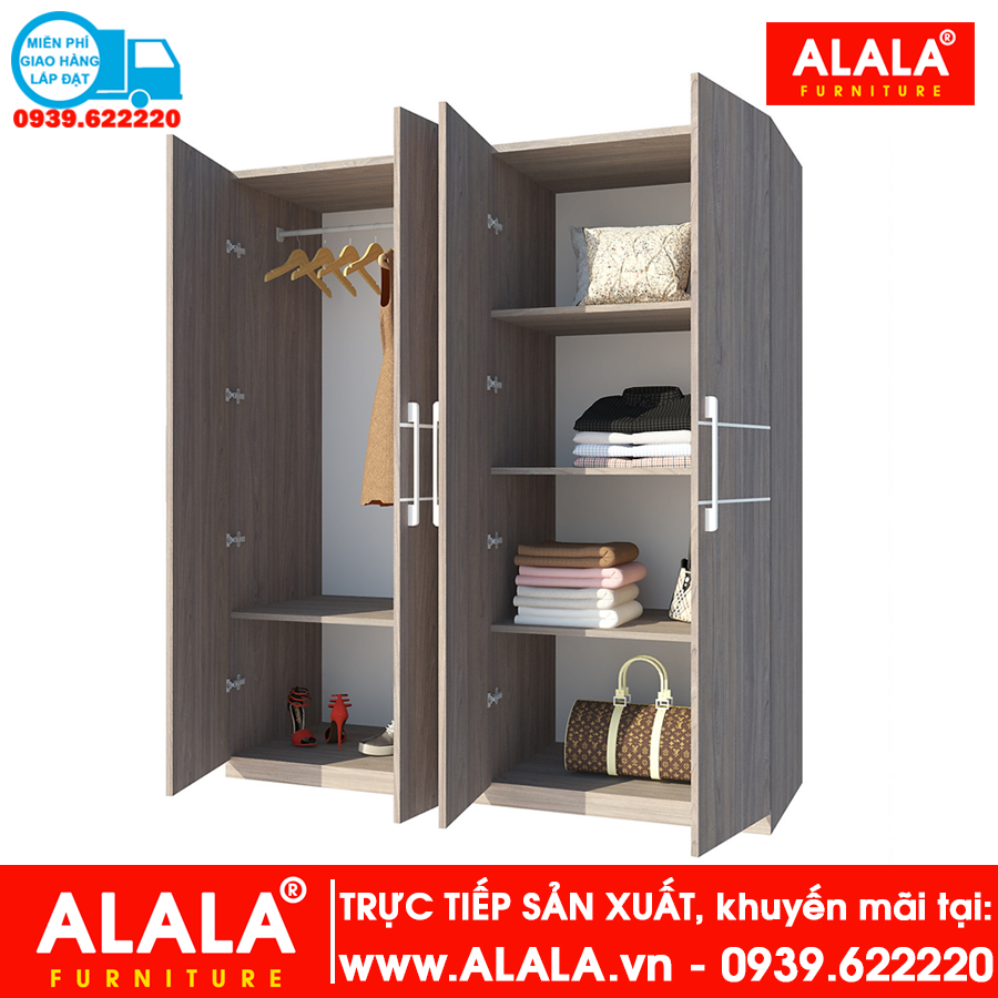 Tủ quần áo ALALA230 gỗ HMR chống nước - www.ALALA.vn - 0939.622220