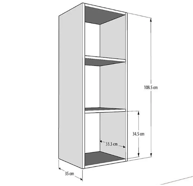 Kệ 3 Ngăn Treo Tường Tundo CTKT522 KT 38×108.5x35cm