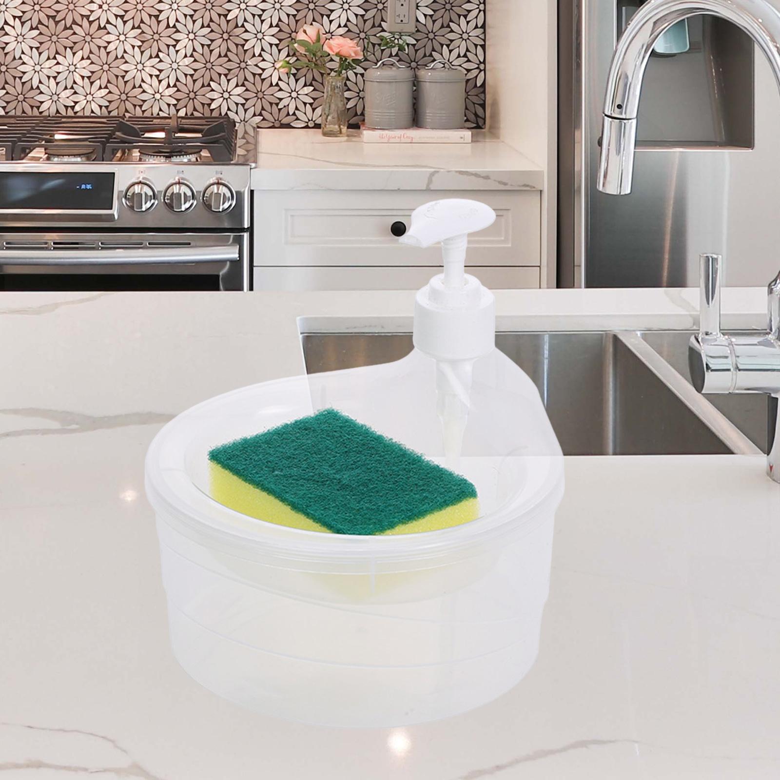 Soap Dispenser and Scrubber Holder Practical Kitchen Soap Dispenser for Home