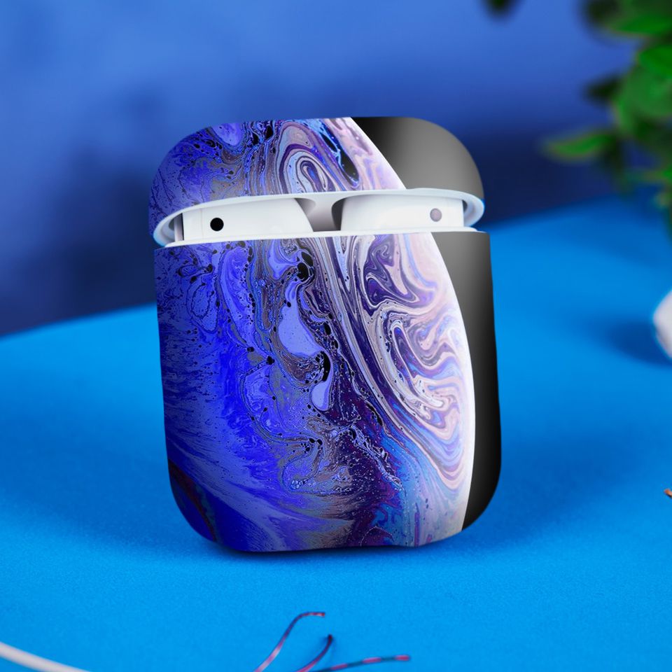 Miếng dán skin chống bẩn cho tai nghe AirPods in hình nền iP X - NeniPX001 (bản không dây 1 và 2)