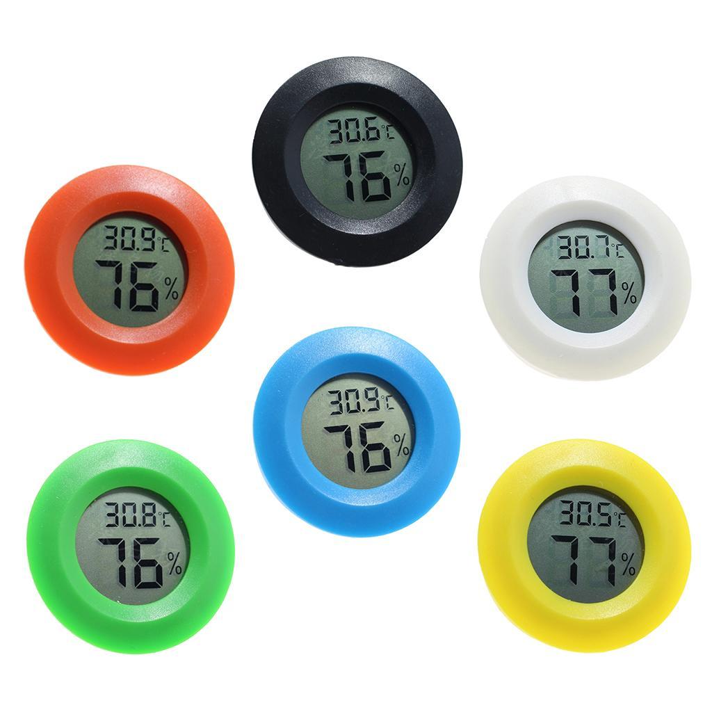 2x Round Reptile Thermometer Humidity Hygrometer Red For Reptile Habitat