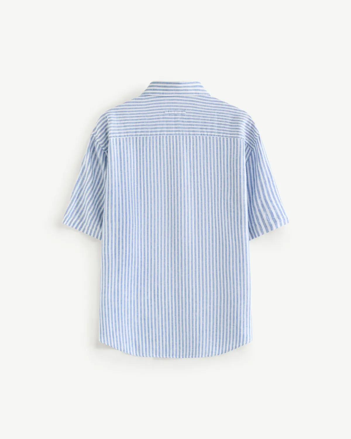 Áo sơ mi tay ngắn nam sọc linen có hình thêu. Form Regular - ROUTINE 10S26SHS005
