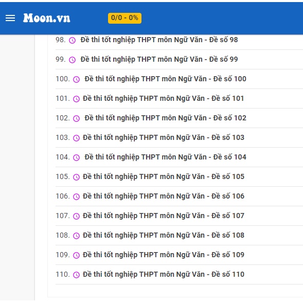 Bộ 100 đề minh họa Văn học luyện thi THPT QG Moonbook | Sách ID Moonbook