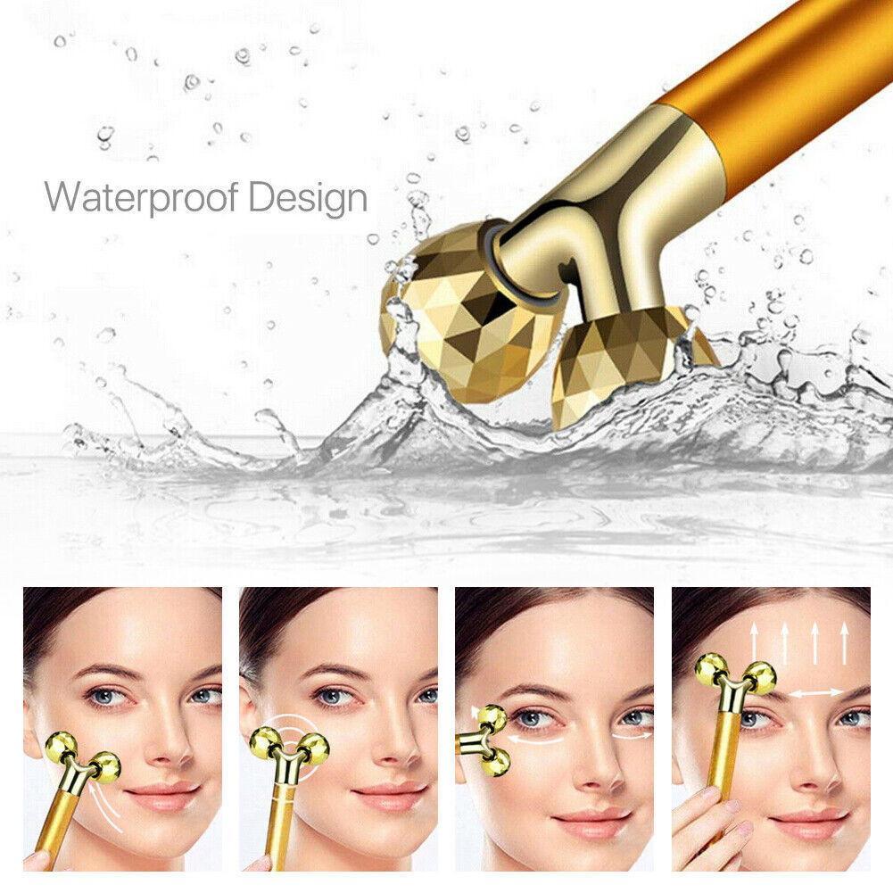 Máy massage mặt 2 bi lăn, cây lăn mặt nâng cơ trẻ hóa làn da, chống nhăn chống nếp (có hàng sẵn) Loại I (Đã có Sẵn Pin)