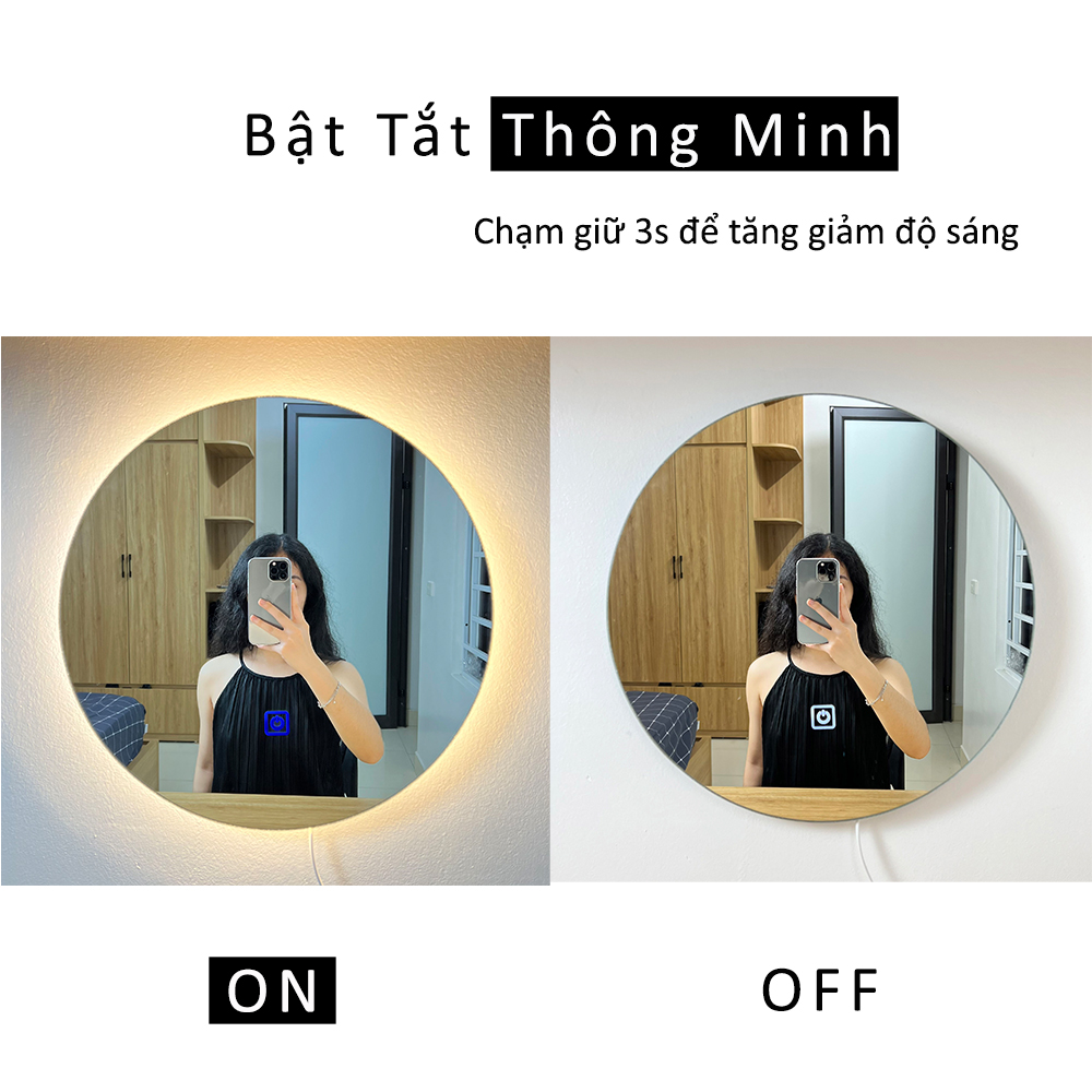 Gương Led Cảm Ứng Bàn Trang Điểm, Treo Tường Nhà Vệ Sinh DLQ MIRROR Phong Cách Hiện Đại, Tinh Tế