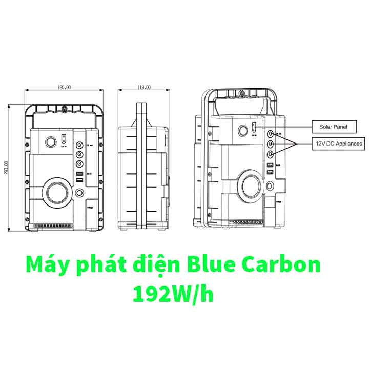 Máy phát điện năng lượng mặt trời 192W/h cao cấp BCT-192W/h tặng kèm 3 bóng đèn