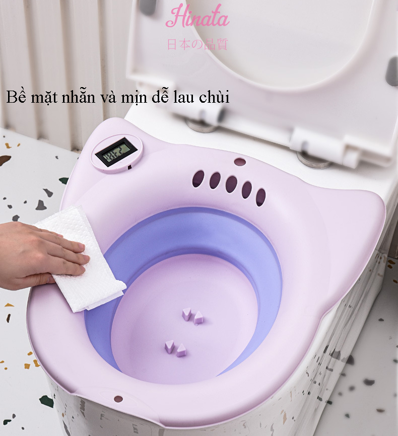 Chậu rửa gấp gọn kèm nhiệt kế vệ sinh cho phụ nữ mang thai BT17