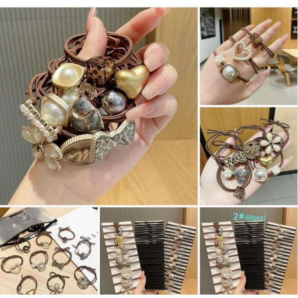 Set 60 chun buộc tóc nhiều mẫu
