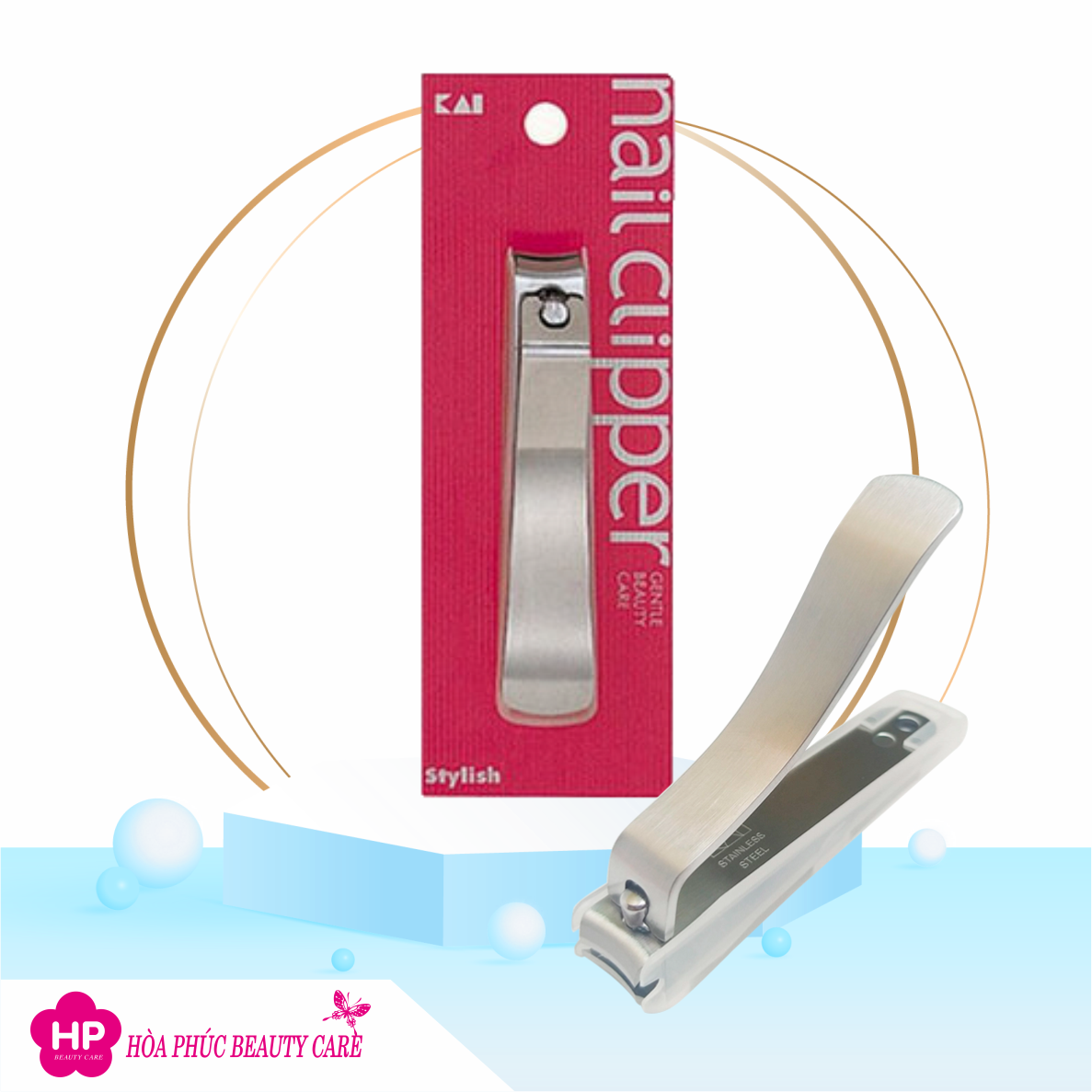 Bấm Móng Tay Thân Thép Không Gỉ Kai Nail Clipper HC0718 (Cỡ Đại)