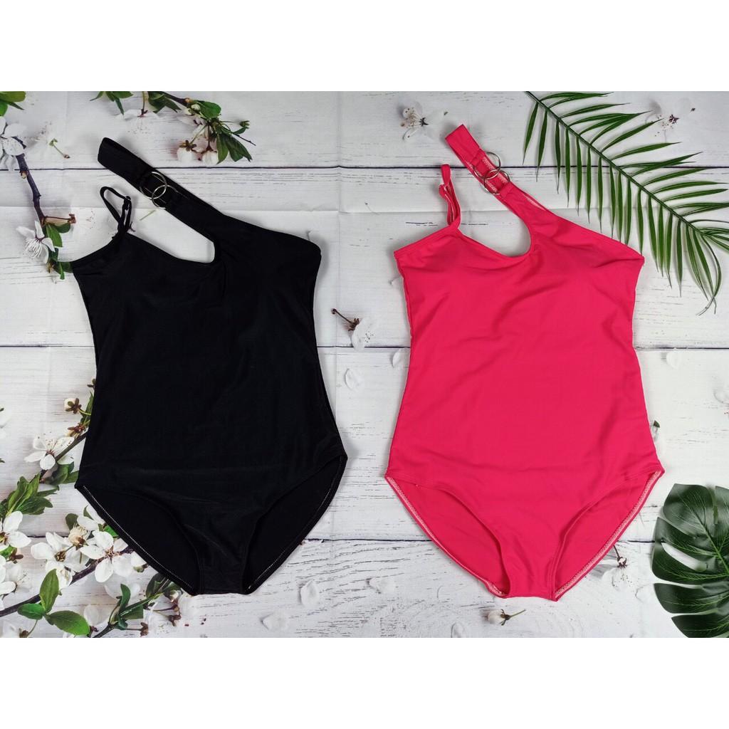 Bikini, Đồ Bơi Một Mảnh Thân Liền Đen Khoen cổ Sang Chảnh ODERI LT-088