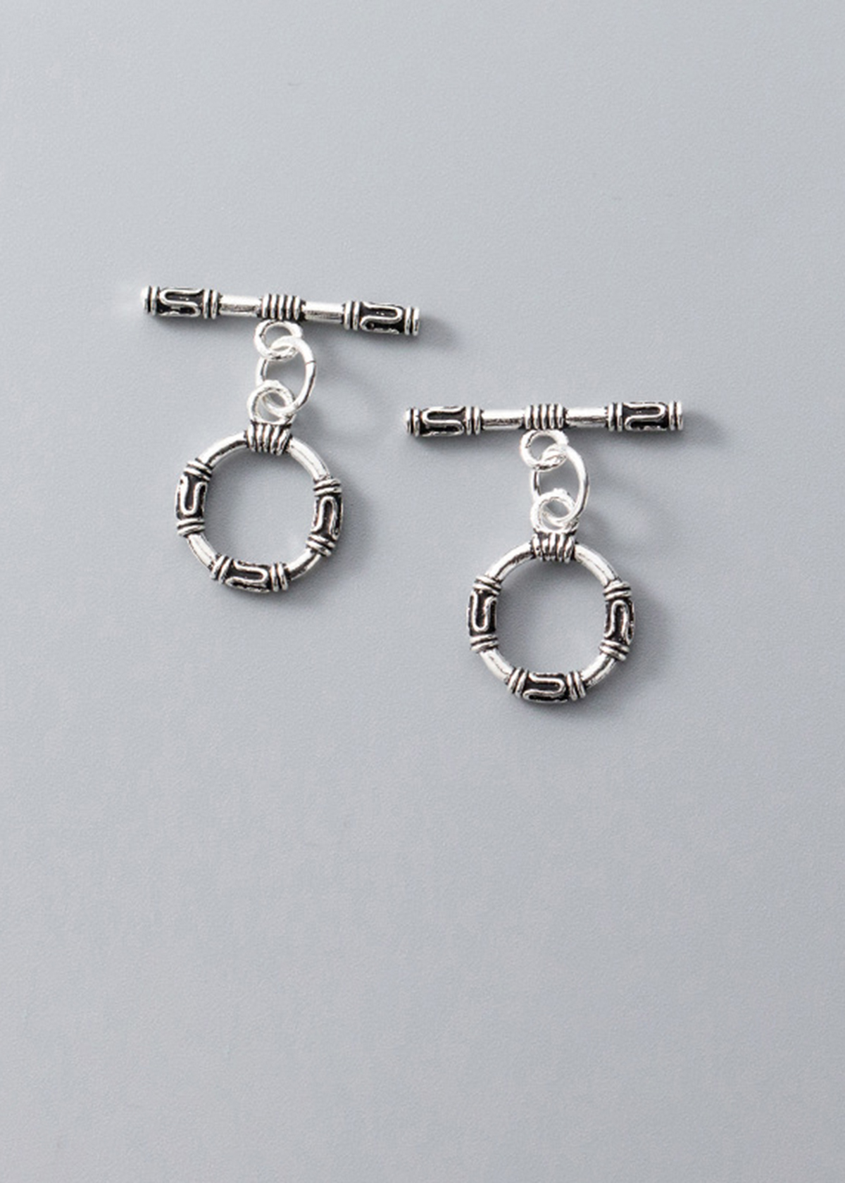 Combo 2 cái charm bạc móc khóa tròn kết vòng tay, dây chuỗi - Ngọc Quý Gemstones
